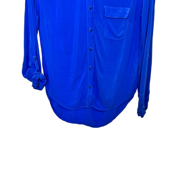 Splendid Long Roll Up Sleeve Button Up Knit Blouse - Picture 5 of 10